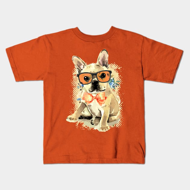 Cute Puppy Bulldog Kids T-Shirt by BabyYodaSticker